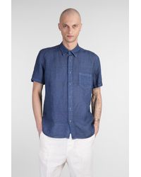 120 - Camicia in lino Blu - Lyst