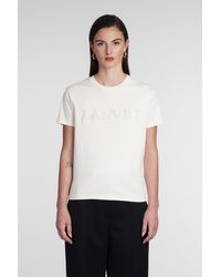 Lanvin - T-shirt In Beige Cotton - Lyst