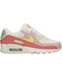 Nike Air Max 90 Sneakers In Rose-pink Suede And Fabric
