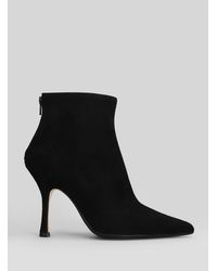 Anna F. - High Heels Ankle Boots In Black Suede - Lyst