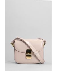 A.P.C. - Grace Mini Shoulder Bag In Grey Leather - Lyst