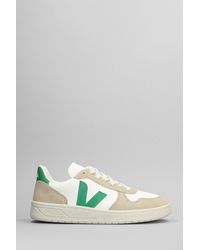 Veja - V-10 Sneakers In White Suede And Leather - Lyst