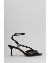Lola Cruz - Streep 65 Sandals In Black Leather - Lyst
