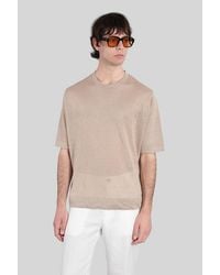 Ballantyne - T-shirt In Beige Linen - Lyst