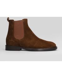 Anna F. - Low Heels Ankle Boots In Brown Suede - Lyst