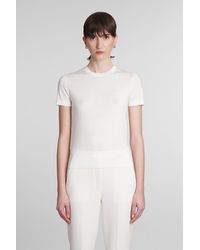Theory - T-shirt In Beige Polyester - Lyst
