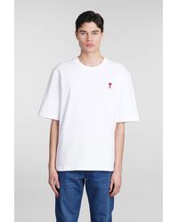 Ami Paris - White T Shirt With Logo - Lyst