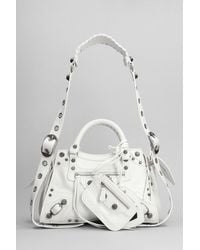 Balenciaga - Borsa a mano Neo cagole xs in Pelle Bianca - Lyst