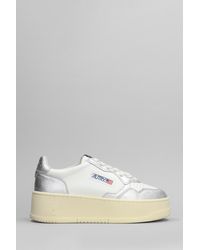 Autry - Platform Low Sneakers In White Leather - Lyst