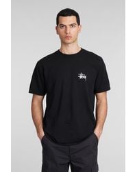 Stussy - T-Shirt in Cotone Nero - Lyst
