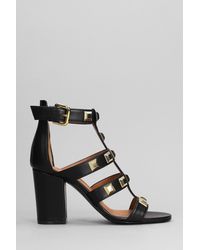 Via Roma 15 - Sandals In Black Leather - Lyst