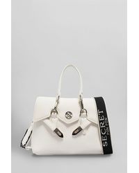 Secret Pon-pon - Borsa a spalla Quiny small in Pelle Bianca - Lyst
