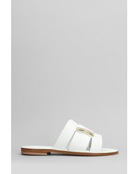 EDDICUOMO - Sandali flats in Pelle Bianca - Lyst