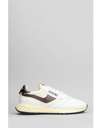 Autry - Reelwind Low Sneakers In White Leather And Fabric - Lyst