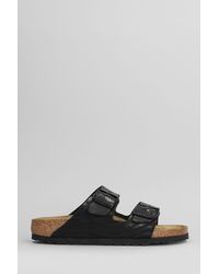 Birkenstock - Sandali flats Arizona Zebra in Pelle Nera - Lyst