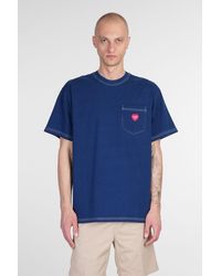 Carhartt - T-Shirt S-S Ingo Pocket in Cotone Blu - Lyst