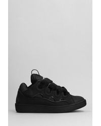 Lanvin - Curb Sneakers In Black Leather - Lyst