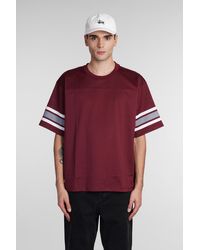 Stussy - T-shirt In Bordeaux Polyester - Lyst