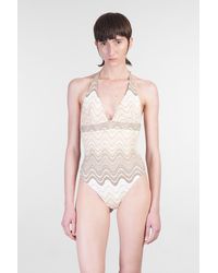 Mc2 Saint Barth - Beachwear Marylin in Poliestere Beige - Lyst