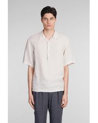 Barena - Mola Shirt In Beige Linen - Lyst