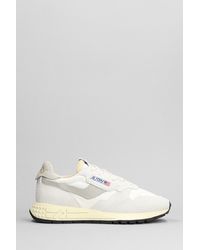 Autry - Reelwind Low Sneakers In White Suede And Fabric - Lyst