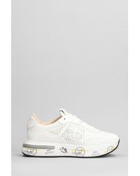 Premiata - Cassie Sneakers In White Suede And Fabric - Lyst