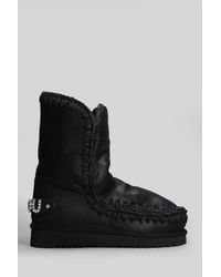 Mou - Eskimo 24 Low Heels Ankle Boots In Black Leather - Lyst