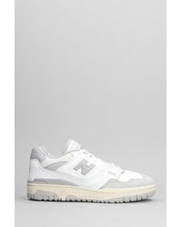 New Balance - 550 Sneakers In White Suede And Leather - Lyst