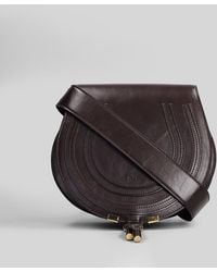 Chloé - Borsa a spalla Marcie in Pelle Marrone - Lyst