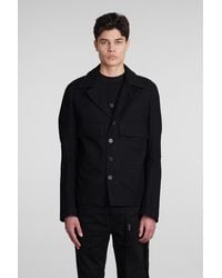 Ann Demeulemeester - Giacca Casual in Cotone Nero - Lyst