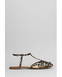 Anna F. - Flats In Animalier Leather - Lyst