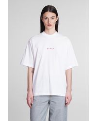 Marni - T-Shirt in Cotone Bianco - Lyst