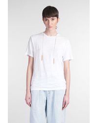 Isabel Marant - T-Shirt Zewel in lino Bianco - Lyst
