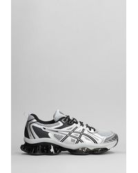 Asics - Gel-quantum Kinetic Sneakers In Silver Leather And Fabric - Lyst