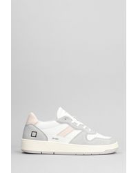 Date - Sneakers Court 2.0 in pelle e camoscio Bianco - Lyst
