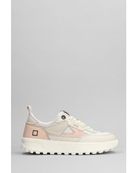 Date - Kdue Sneakers In Rose-pink Leather And Fabric - Lyst