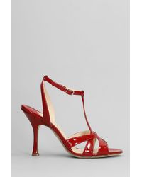 Anna F. - Sandals In Red Patent Leather - Lyst