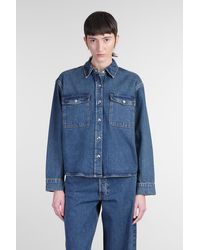 Anine Bing - Camicia Paxton in Cotone Blu - Lyst