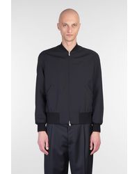 Lardini - Giacca Bomber in Lana Nera - Lyst