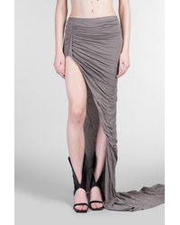 Rick Owens - Gonna Edfu skirt in Cotone Grigio - Lyst