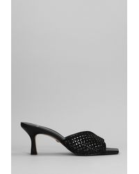 Carrano - Slipper-mule In Black Suede And Leather - Lyst