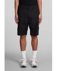 Stone Island - Shorts In Black Cotton - Lyst