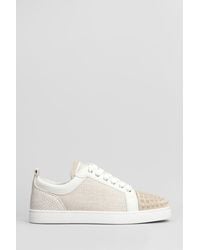 Christian Louboutin - Sneakers Louis junior spikes in pelle e tessuto Bianco - Lyst