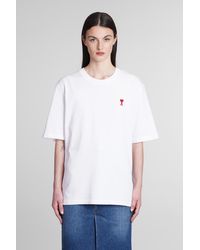 Ami Paris - T-shirt In White Cotton - Lyst