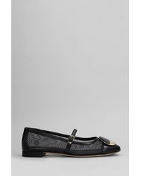 Evaluna - Ballerine in pelle e tessuto Nero - Lyst