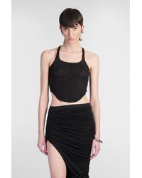 Rick Owens - Topwear Basic tank cropped in Cotone Nero - Lyst
