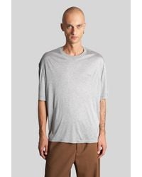 Ami Paris - T-shirt In Grey Viscose - Lyst