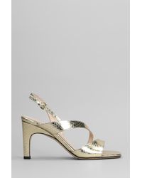 Evaluna - Sandali in Pelle Platino - Lyst