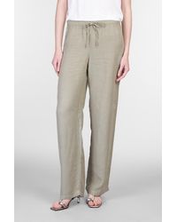 120 - Pantalone in lino Verde - Lyst