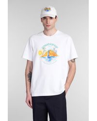 CASABLANCA - T-Shirt in Cotone Bianco - Lyst